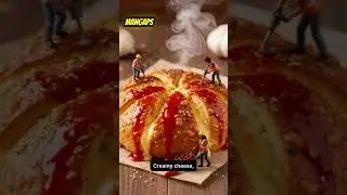 Korean Garlic Cheese Bread #shorts #ai #miniature #kpop