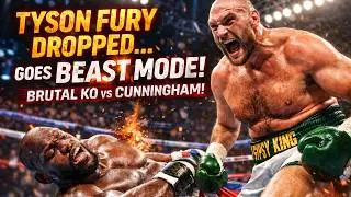 TYSON FURY DROPPED & GOES BEAST MODE 😳🔥 Brutal KO vs Cunningham!