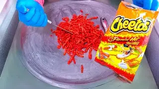 Massive Flamin Hot Cheetos Ice Cream Rolls | Satisfying Asmr