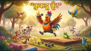 🐓 Kukdoo Koo Hindi Rhyme | 🐓 Hindi Poems & Rhyme | कुकड़ू कूँ | 🐾 Hindi Animal Sounds 🐱🐶🐄🐸🦜