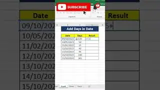 Excel tips add days in date #shorts