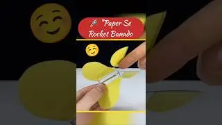 Crazy Paper Rocket 🚀 Fly So High with Just a Pin & Rubber Band! 🔥 (DIY Science Hack) #diy #shorts