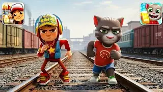 Subway surfers VS Talking tom Gold rush, New update Hollywood edition, Ninja vs tom 