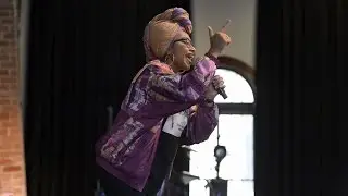 Yassmin Abdel-Magied presents at Wesley