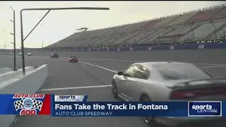 Fans take the track at Fontana Speedway