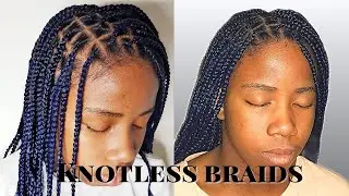 Knotless braids installation | expression hair in deep blue
