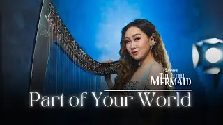 ANGELA JULY - PART OF YOUR WORLD (The Little Mermaid) Harp and Vocal Cover!