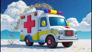 🚑 White Ambulance Whistles the Colors | Color Learning Nursery Rhymes for Kids 🎵