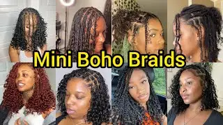 Mini boho Braids for Black Women | Small Knotless Braids | Short Boho Knotless Braids