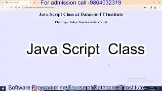 Javascript Function, Software Programming Course in Guwahati at Datacom IT Institutes #javascript