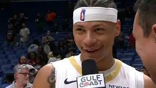 Jeremiah Fears On-Court Postgame Interview vs. Kings 2/9/26
