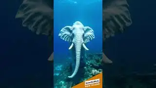 The white elephant walks on the bottom of the sea #sea #elephant #elephants #oceanlife #ocean #ai