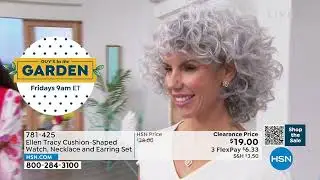 Ellen Tracy CushionShaped Watch, Necklace and Earring Set