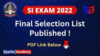 TNUSRB SI (Sub Inspectors) Final Selection List - Results Published | Sparks Academy