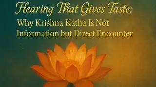 Hearing That Gives Taste - Why Krishna Katha is Not Information but Direct Encounter