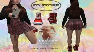 Second Life | EDStore -Sport Zippers Princess Model - Red - Legacy & MeshBody Classic.