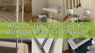 Review Delamu 2 Sets of 3-Tier Bathroom Under Sink Organizers and Storage, Multi-Purpose Stackable P