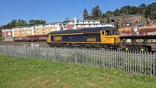 69003 shunting broken steel wagons around in Exeter Riverside yard