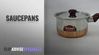 Top 10 Saucepans [2018]: FERUM COPPER BOTTOM SAUCEPAN W/LID NO.10 diameter-15.6cm, height 8.3cm,
