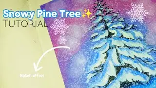 How to Paint a Snowy Pine Tree🌲| Pine tree Painting Tutorial❄✨