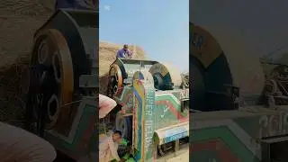 Wheat Thresher Machine work 2025 mine vlog  village life vlog Pakistan #minivlog#villagelife#farming