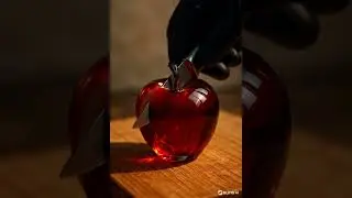 Crystal Glass Apple Cutting ASMR 🍎 | Ultra Satisfying Macro Sounds