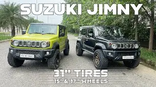 Suzuki Jimny Lifted with 31 inch tires and Alloy Wheels.