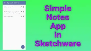 Простое приложение для заметок в Sketchware