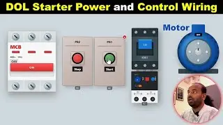 DOL Starter Power and Control Wiring Full Concept Explained @ElectricalTechnician