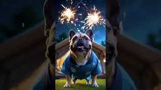 Dog enjoying fireworks #ai #cute #dog #frenchbulldog #fireworks #summer #shorts