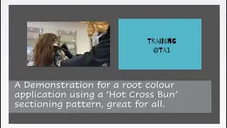 A Demonstration for a root colour application using a ‘Hot Cross Bun’ sectioning pattern.