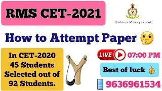 Military School Exam Hall Instruction | RMS CET Strategy