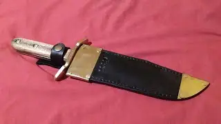 Homemade Bowie knife with Brass Fittings and Sheath