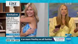 Rhonda Shear 2pack Sweetheart Neckline Body Bra Set