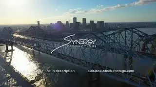 1410 dramatic aerial New Orleans drone video stock footage