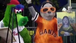 PHI@SF: Lou Seal, Phanatic compete in art duel