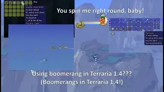 Using 25 boomerangs and making them spin in Terraria 1.4??? (Boomerangs in Terraria explained)