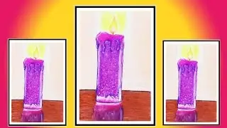 Colourful candle 🕯️ drawing with pastel colours || easy drawing ||