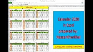 How to Create Calendar in Excel 2020