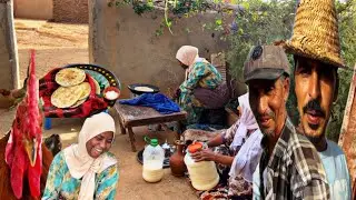 في البادية/ هدشي لي كنديرو واش حرام او لا حلال…؟ أحسن فطور مع الحباب🥰 لوليدة علام 🤣😂