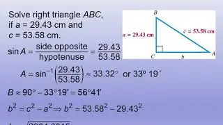 MATH1720 Lecture 8 Chapter 2 Section 4 Solutions and Applications of Right Triangles
