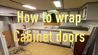 how to vinyl wrap a kitchen Cabinet door using the Architectural film  RM wraps