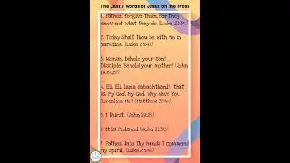 Last 7 words of Jesus on the cross