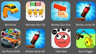 Number Run 3D, Bottle Jump 3D, Hide Ball, Auto Digger, Car Rush 2048, Worm Car, Money Gun Run...