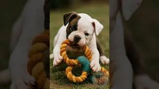 American Bulldog Puppy Muscle With Manners in Training