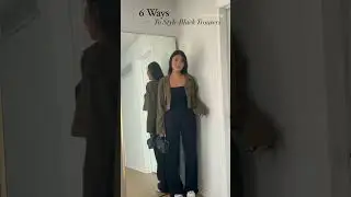 6 ways to style black trousers‼️💀#grwm #outfitideas#shorts #trending