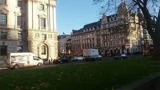 London, Parliament Square with statues of W.Churchill, A.Lincoln and other politicians