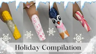 Christmas Holiday Nail Designs | Nail Art Compilation | Beginner Nail Tutorials
