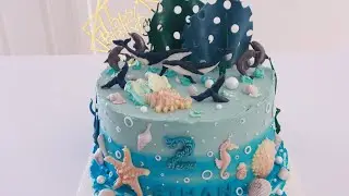 Ocean Theme Cake (Tutorial/Cake Decorating)海洋主题蛋糕