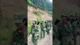 Female soldiers from 16 to 17 years old in Myanmar's Wa state all went to war #myanmar